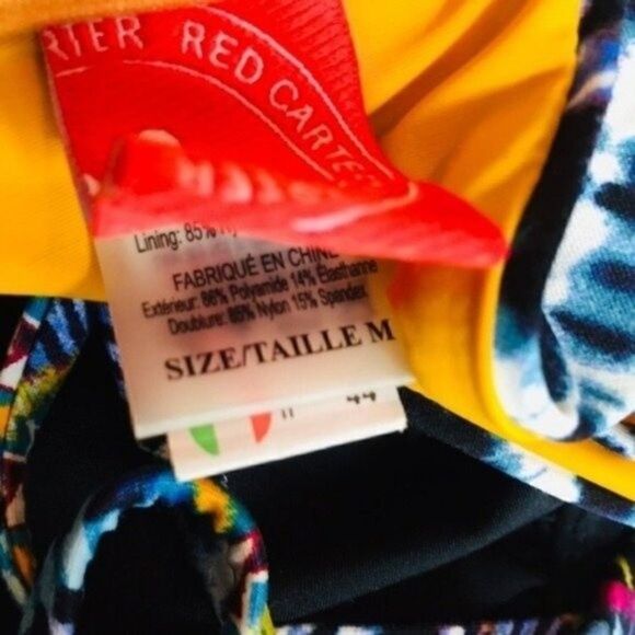 Red Carter bikini top 8 geometric print blue BoxA - Picture 4 of 7